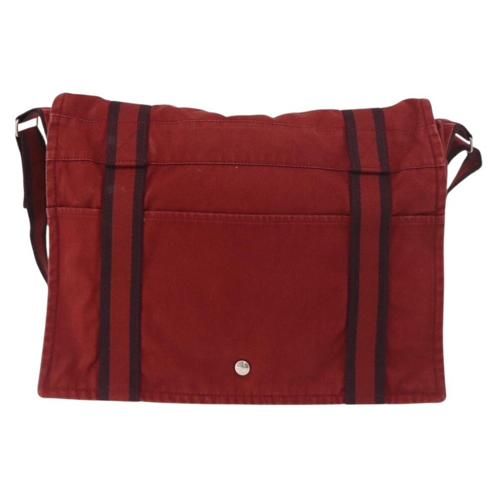 Hermes Canvas Birkin Shoulder Bag Red